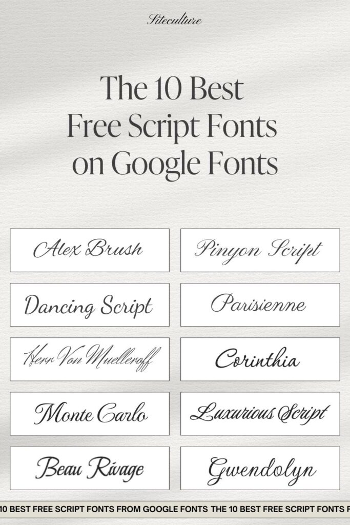 10 of the Best Free Script Fonts on Google Fonts in 2024 - Siteculture